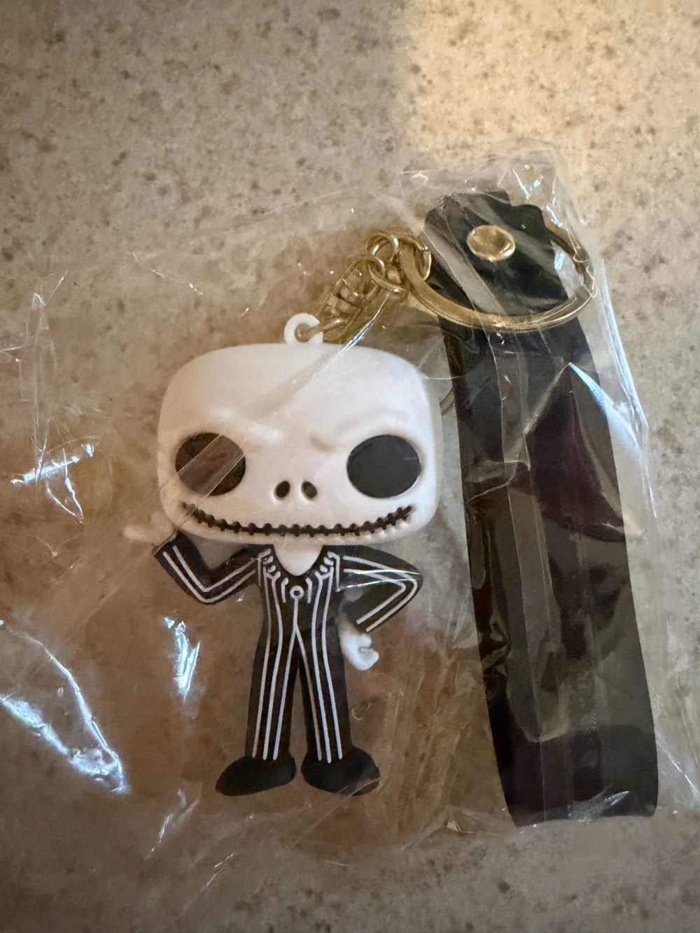 Jack Skellington Keychain Charm - White & Black
